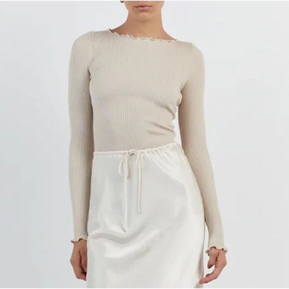 DISSH Tops - NWT DISSH Sophia Stone Long Sleeve Top M
